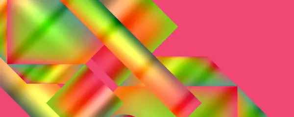 Ένα Ζωντανό Ροζ Φόντο Που Δείχνει Ένα Πολύχρωμο Γεωμετρικό Μοτίβο — Διανυσματικό Αρχείο
