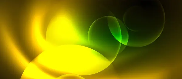 Colorful Blurry Image Featuring Mix Yellow Green Lights Black Backdrop — Stock vektor
