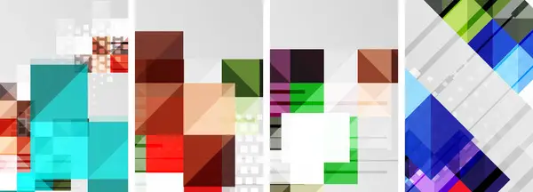 Produkten Ett Collage Tre Olika Färgade Rektanglar Violett Magenta Och — Stock vektor