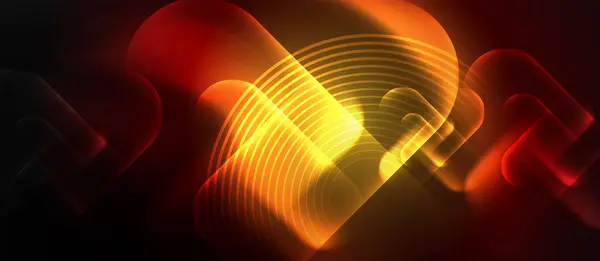 Amber Automotive Lighting Created Orange Glowing Heart Dark Sky Reflecting — Stock vektor