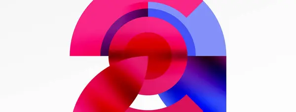 Affichage Vibrant Couleur Avec Cercle Rouge Bleu Sur Fond Blanc — Image vectorielle
