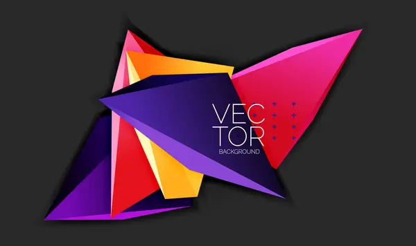 Fundal Negru Împodobit Triunghiuri Colorate Care Prezintă Arte Creative Simetrie — Vector de stoc