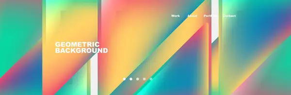 Ein Lebendiger Geometrischer Hintergrund Mit Einem Regenbogen Aus Farben Wie — Stockvektor