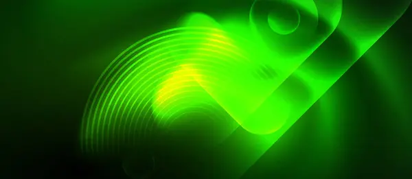 Neon Green Electric Blue Glowing Wave Creates Stunning Visual Effect — Stock Vector