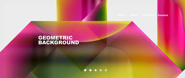 Colorful Geometric Background Featuring Rainbow Hues Magenta Shapes Circles Rectangles Illustrazione Stock