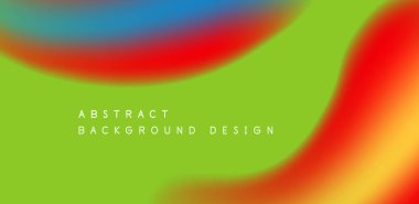 Yeşil zemin üzerinde kırmızı, mavi ve turuncu dalgaların karışımı olan canlı bir renk. Daireler, dikdörtgenler ve makro fotoğrafçılıktan esinlenilmiş bir desen.