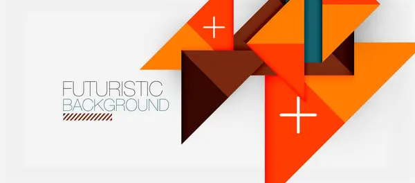 Futuristic Background Features Pattern Orange Brown Triangles Sign Center Design Illustrazione Stock