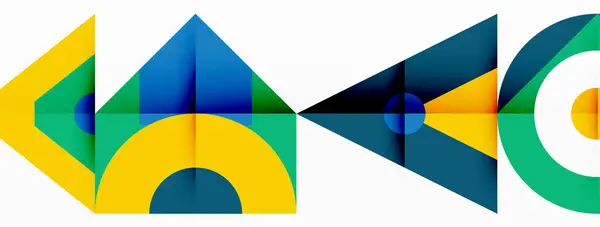 Patrón Geométrico Eléctrico Azul Amarillo Verde Presenta Triángulos Rectángulos Con — Vector de stock