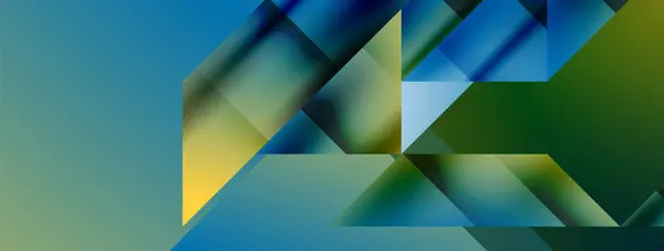 삼각형과 직사각형이있는 파란색과 아쿠아 추상적인 배경은 예술에서 영감을 화려함과 색조의 로열티 프리 스톡 일러스트레이션