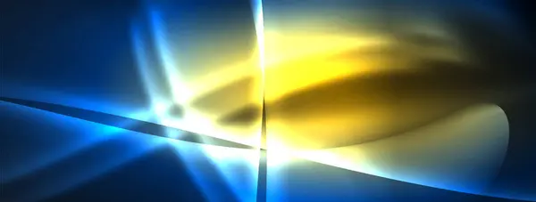 Glowing Electric Blue Yellow Background Lens Flare Emanating Circle Resembling — ストックベクタ