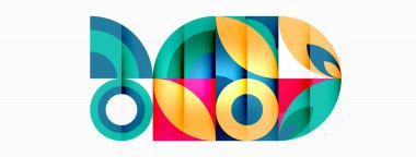 Ortasında renkli dikdörtgen desenlerle çevrili beyaz bir daire içeren canlı bir elektrik mavi logosu. Bu sanatsal tasarım moda aksesuarları veya otomotiv tekerleği sistemleri için mükemmeldir.