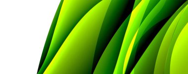 Bir karasal bitkinin simetrik desenine yakın plan. Beyaz arka planda elektrik mavisi renkleri ve yeşil ve sarı tonları var.