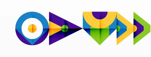 Vibrant Logo Featuring Triangle Circle Arrows Electric Blue Magenta Colors Vektorgrafik