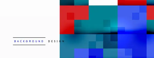 Colorfulness Blue Red Black Rectangles White Border Create Symmetrical Pattern 스톡 벡터
