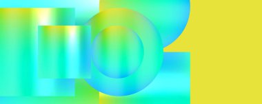 Neon rengi soyut geometrik şekiller arkaplan tasarımı. Duvar Kağıdı, Sancak, Arkaplan, Kart, Kitap İllüstrasyonu, İniş Sayfası