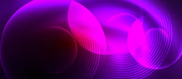 Strålande Cirkulär Form Nyanser Lila Violett Och Magenta Lyser Mot — Stock vektor