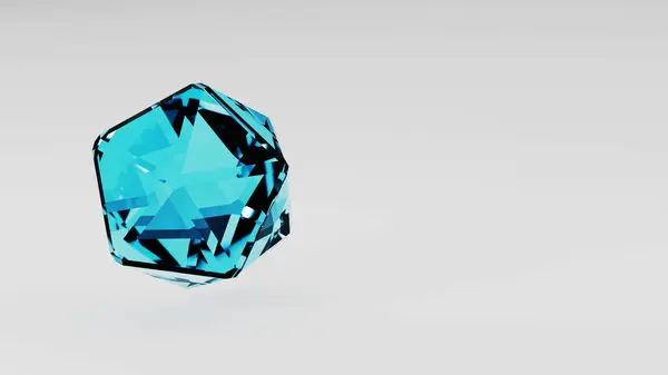 Anillo Diamante Azul Eléctrico Muestra Una Superficie Blanca Prístina Encarnando —  Fotos de Stock