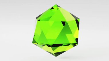 Camdan yapılmış şeffaf 3 boyutlu geometrik şekil. Tekno ya da iş döngüsü canlandırma arka planı