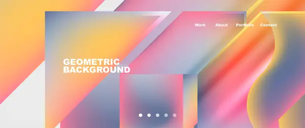 Geometrik Arkaplanlı Turuncu Morumsu Renkli Renkli Bir Ürün Letişim Cihazları — Stok Vektör