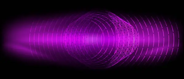 Okouzlující Purpurová Zvuková Vlna Černém Pozadí Vibrující Odstíny Fialové Fialové — Stockový vektor