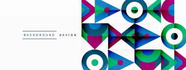 Beyaz arka planda elektrik mavisi ve morumsu daireler çizen, simetri ve yaratıcı sanatları gösteren canlı bir geometrik desen.