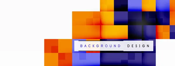 Vibrant Design Featuring Colorful Orange Blue Black Rectangles White Background —  Vetores de Stock