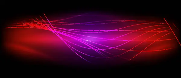 Приголомшливий Візуальний Ефект Червоної Фіолетової Хвилі Чорному Тлі Нагадує Кольори Векторна Графіка