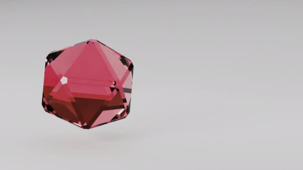 Render Animation Glass Transparent Crystal Geometric Shape High Quality Footage — Stock Video