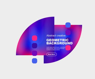 Üzerinde mor ve elektrik mavi dairelerin gradyanı olan geometrik bir arkaplan gösteren DVD veri depolama cihazı olan elektronik bir cihaz. Multimedya marka logo tasarımı için mükemmel