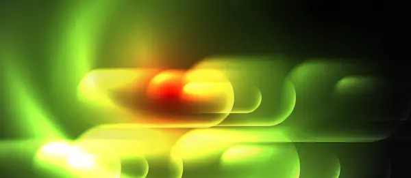 Abstract Macro Photograph Capturing Blurry Image Green Yellow Light Black — Stock Vector