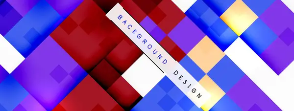 Levende Baggrundsdesign Med Farverige Firkanter Nuancer Blå Azurblå Lilla Violet – Stock-vektor