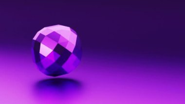 Düşük polimerli metalik geometrik şekilli tekno arka planı olan 3D soyut küre tasarımı. Yüksek kaliteli FullHD görüntüler