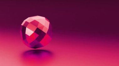 Düşük polimerli metalik geometrik şekilli tekno arka planı olan 3D soyut küre tasarımı. Yüksek kaliteli FullHD görüntüler