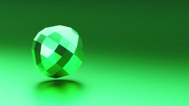 低ポリエレメントの金属幾何学的な形の技術ノの背景を持つ3D抽象的な球の設計 高品質のフルHd映像 — ストック動画