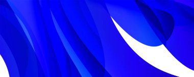 Temiz beyaz arka planda beyaz çizgili elektrikli mavi bir perdenin yakın çekimi modern bir olay için mükemmel bir renk kombinasyonu sergiliyor.