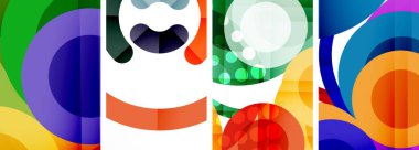 Çeşitli gölgelerde bir dizi canlı daire, sanatsal bir model oluşturuyor. Renkler, görsel sanatlar sergisindeki bir tabloyu andıran mavi ile yumuşak renkler arasında değişmektedir.