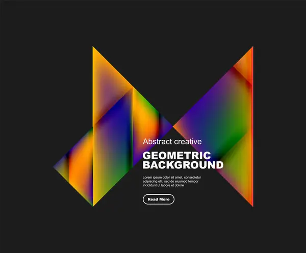 Fond Géométrique Symétrique Avec Des Triangles Colorés Dans Les Tons — Image vectorielle