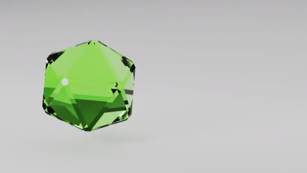 Визуализация Стеклянной Прозрачной Кристаллической Геометрической Формы Высококачественный Кадр Анимационный Фон — стоковое видео