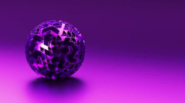 Soyut geometrik şeklin 3 boyutlu görüntüsü. İş ya da teknoloji kavramı. Yüksek kalite 4k görüntü, döngüsüz animasyon arkaplanı