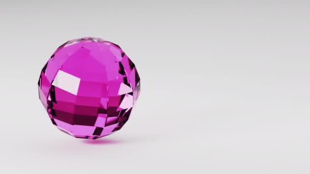 Renderização Vidro Transparente Esfera Cristal Forma Geométrica Abstrata Concepção Negócios — Vídeo de Stock