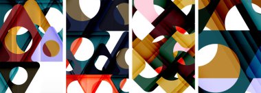 Yaratıcı sanatlarda tekstil dikdörtgenlerinin canlı bir kolajı, desenler, renkler ve elektrik mavisi tonlarının karışımı. Bu görsel olarak çarpıcı kompozisyon bir sanat etkinliği için mükemmel olurdu.