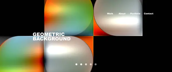Geometric Background Circles Squares Resembling Automotive Lighting Lens Flare Black — Stock Vector