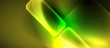 Metin veya ürün sunumu için neon cam şekilleri geometrik arkaplan. Duvar kağıdı, bayrak, arkaplan, kart, kitap illüstrasyonu için vektör illüstrasyonu, iniş sayfası