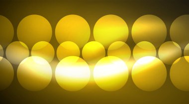 Parlak Işık Neon Baloncuk Çemberleri. Duvar kağıdı, bayrak, arkaplan, kart, kitap illüstrasyonu için vektör illüstrasyonu, iniş sayfası