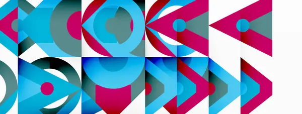 Dieses Farbenfrohe Geometrische Muster Aus Azurblauen Textilien Weist Kreise Pfeile — Stockvektor