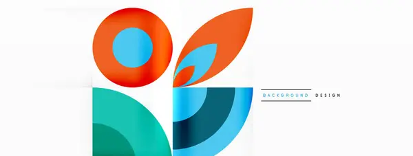Logotipo Colorido Com Círculos Folhas Fundo Branco Com Fonte Retângulo Vetor De Stock