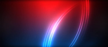 Kırmızı ve mavi ışıkların göz kamaştırıcı bir kontrastı siyah arka planda parlıyor ve alacakaranlıktaki gökyüzünü anımsatan güzel bir sanat gösterisi yaratıyor.