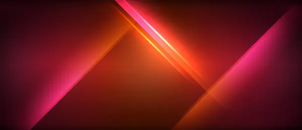 Vibrant Red Orange Light Beams Create Colorful Pattern Dark Background — Stock Vector