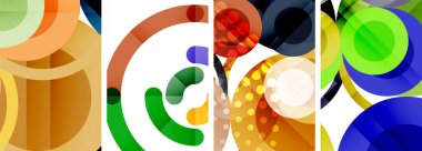 Beyaz bir arka planda, camdaki sıvı boyaya benzeyen çeşitli renkli dairelerin görsel olarak çarpıcı bir görüntüsü. Görsel sanatların modern ve sanatsal bir temsili