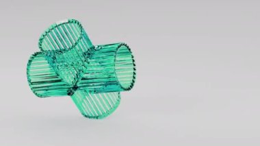 3 boyutlu cam teknolojisi silindiri geometrik arkaplan animasyonu. Yüksek kalite 4k görüntü